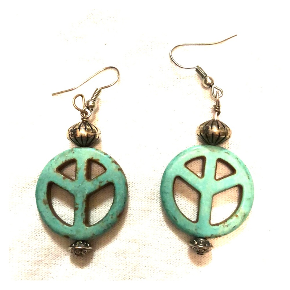 Turquoise peace earrings